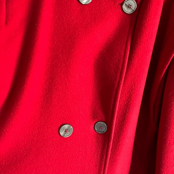 Vintage Burlington Wool Red Pea Coat Jacket Womens Size 18 Made in USA. - Picture 7 of 15